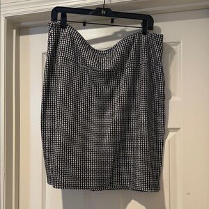 Hot Summer Peppy Houndstooth Knit Pull On Wide Waistband Mini Easy Skirt Large